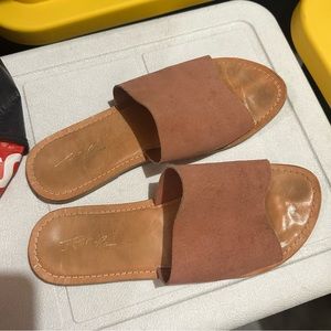 Mauve leather pink sandals size 8 rebels brand